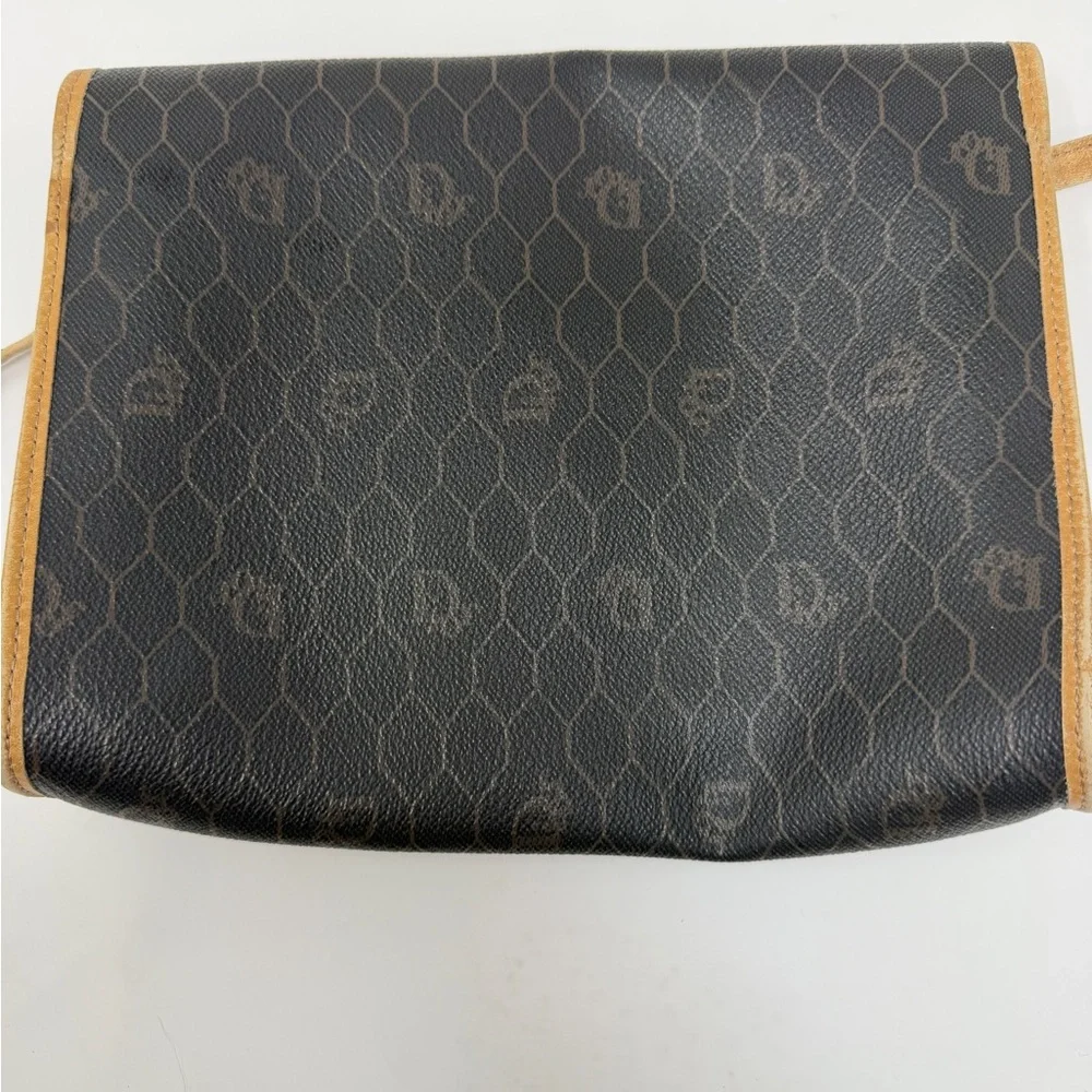 Christian Dior Honeycomb Canvas Shoulder Bag PVC Khaki Gold - Picture 5 of 10